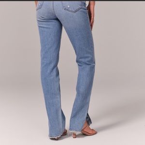 Abercrombie & Fitch 90s Straight High Rise Split Hem Jeans